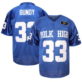 Tocament 33 AL Bundy Jersey,Polk High Football Jerseys,Blue Sports Shirt Men's 90S Hip Hop Clothing Party S-XXXL(33-XX-Large)