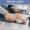 TIESOME Genuine Leather ID Card Holder with Lanyard, Lanyard Clear