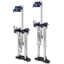 GCCSJ 15''-23'' Drywall Stilts for Adults Adjustable Heights Aluminum Stilt for Sheetrock Drop Ceiling Painting Painter Taping or High Shrub Trimming Silver