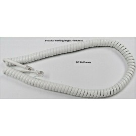 DIY-BizPhones-Southwestern-Bell-Freedom Bright White 12Ft Handset Cord for Southwestern Bell Freedom Phone Curly