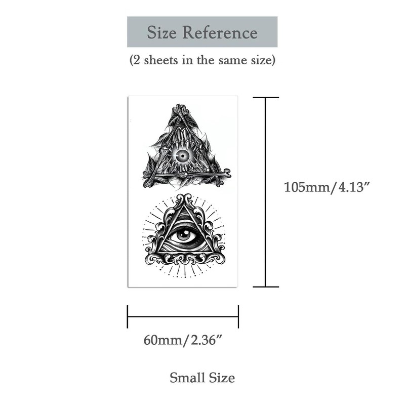 Oottati Small Cute Temporary Tattoo Sticker Set of 2 -