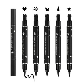 5 Piezas De Ojos Sellos Delineador De Doble Cabeza, Lápices Delineadores De Ojos Para Mujeres, Sello Delineador De Ojos Con Formas De Estrella, Corazón, Flor, Mariposa, para Maquillaje Artístico