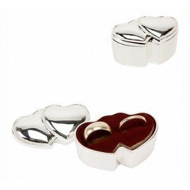 Sophia Silverplated Double Heart Wedding Ring Box