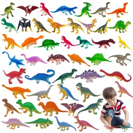 Pack of 48 Mini Dinosaur Figures for Children Small Dinosaur Figures, 5-7 cm Small Dino, Mini Dinos, for Educational Toy, Birthday Party & Party Favours, Baby Shower Party Decorations