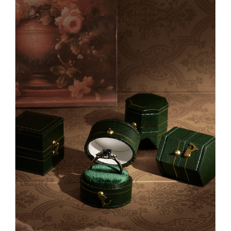 TAIMY Vintage Ring Box, Mini Handcrafted Antique Ring Case，Classical Victorian