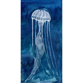 ArtDirect Ludwig, Alicia 14x24 Gallery Wrapped Canvas Museum Art Titled: Indigo Nettle I