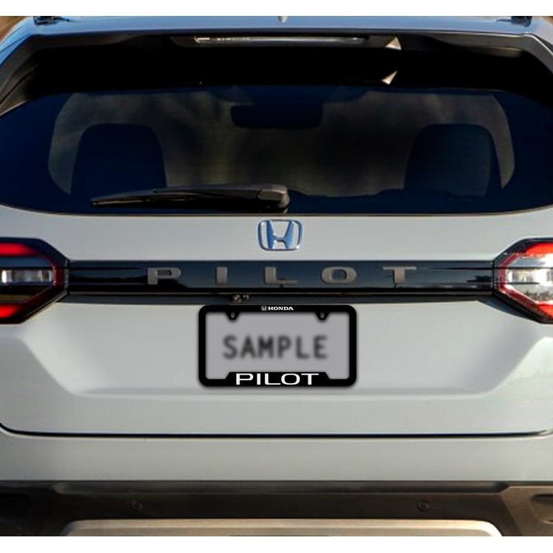 Honda Pilot UV Printed Black Plastic License Plate Frame
