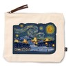 Lantern Press Connecticut, Starry Night, Ski, 100% Cotton Zipper Pouch,