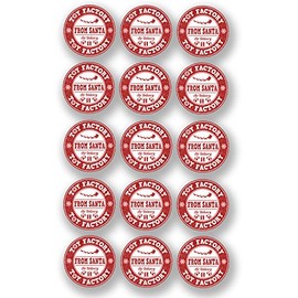A4 Sheet - 15 x from Santa Stickers Christmas Toy Factory Tag Kids #6602 (A4 Sheet - 5cm x 5cm Stickers)