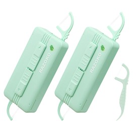 Tragbarer Zahnseide-Etui, Zahnseide-Spender mit 10 minzwertigen Doppel-Linien-Zahnseide-Plektren, tiefe Zahnreinigung, tragbare Reiseseide ist ideal für Essen, Dating, Reisen und Hotels