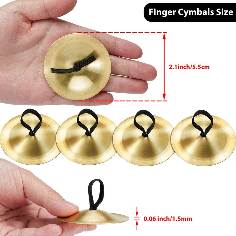 Boao 6 Pieces Finger Cymbals Belly Dancing Finger Dance Zills