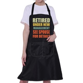 BNQL Funny Retirement Aprons Gifts for Men Women Retired Kitchen Apron Cooking Chef Grill Apron with Pockets Retirement Gift (Retirement Aprons)