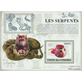 Prophila Collection Komoren Block 474 (Complete Edition) 2009 Snakes (Stamps for Collectors) Amphibians/Reptiles/Saurs