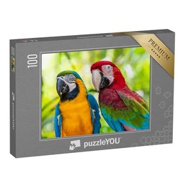 puzzleYOU: Jigsaw Puzzle 100 Piece Colourful Birds: Parrot, Macaw, Close Up - From the Jigsaw Puzzle Collection Birds, Parrot, Jungle & Rainforest Animals