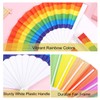2 Pieces Of Rainbow Folding Fans, Rainbow Gradient Design, Foldable