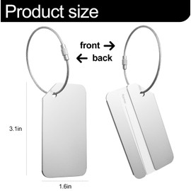 6 Pack Luggage Tags,Aluminum Alloy Luggage Tag with Name ID Card and Stainless Steel Loop, Aluminum Alloy Baggage Tag Suitcase Tags Travel Accessories for Checked Luggage (Multicolor)
