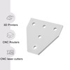 sourcing map T Shape Outside Joining Plate, 60mm x 60mm