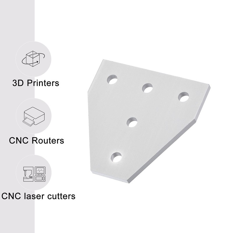 sourcing map T Shape Outside Joining Plate, 60mm x 60mm