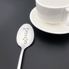 Anniversary Spoon Gifts for Him Her You're My Cup of Tea Spoon Gifts for Boyfriend Girlfriend Husband Wife Tea Lover Best Friend Christmas Birthday Gifts Valentines Day Gifts for Couple