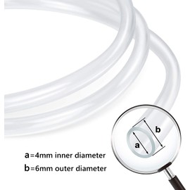 4mm ID x 6mm OD - 10m Length PVC Clear Hose Vinyl Tubing, Food Grade Plastic Flexible Tube Pipe for Transfer Water Oil air