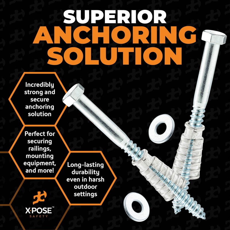 Concrete Anchors Set with 6" Lag Bolt, Lag Shield and