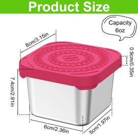 YMKWZ 3Pcs Stainless Steel Snack Containers Including Silicone Lids 6oz Snack Boxes Leakproof Stainless Steel Snack Container Dishwasher Safe Food Storage Box for Daycare School Office Travel
