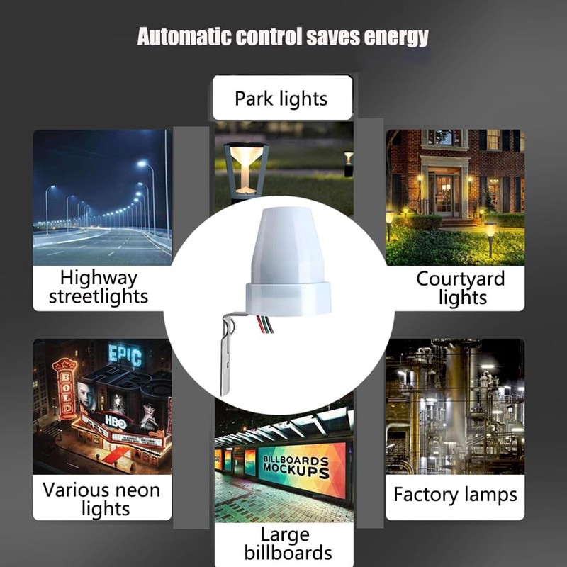 Meskliu Photocell Light Sensor,10A AC110-240V Dusk to Dawn Outdoor Photoelectric