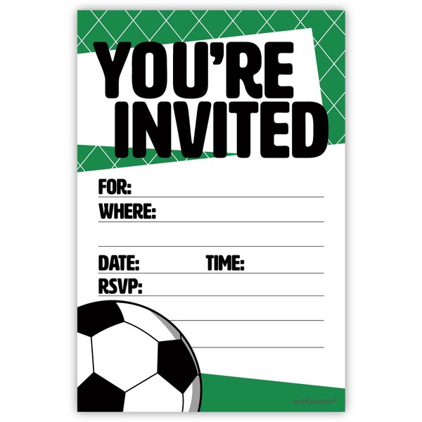 Soccer Party Invitations (20 Count) with Envelopes