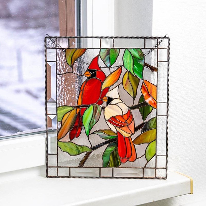 Bird Suncatcher Stained Window Hanging Ornaments Bird Pendant for Windows