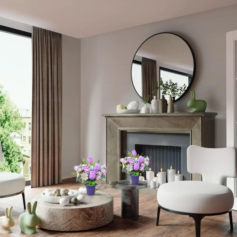 NAHUAA 2 Pcs Easter Table Decor Centerpieces for Tables, Artificial