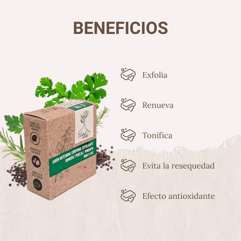 Jabón Árbol Verde Exfoliante Vegano Corporal 100 Gr