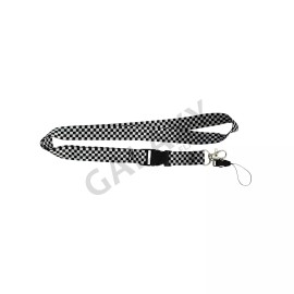 Black and White Checkered Lanyard / Black and White Checkered Flag Lanyard