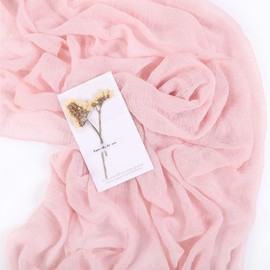 SAJOO Blushing Pink Cheesecloth Table Runner 10ft Gauze Table Runner for Wedding Baby Bridal Shower Party 35x120 Inches Boho Rustic Long Cheese Cloth Table Runner Spring Home Decorations