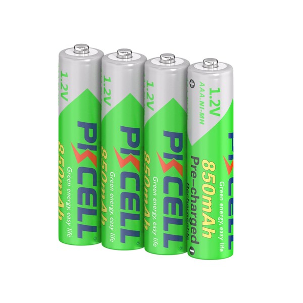 PKCELL - Paquete de 4 baterías alcalinas RTU-AAA de alto rendimiento 850mAh