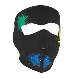 ZANheadgear Neoprene Full Face Mask, Splatter, Glow in the Dark