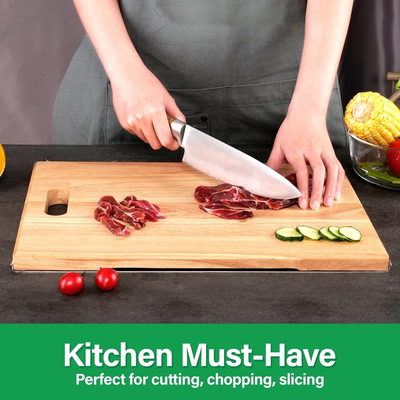 Wood Cutting Board for Kitchen with Built-in Stand, 40 x