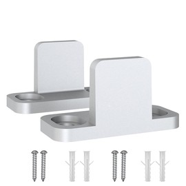 Bdmetals Sliding Barn Door Floor Guide, Aluminum T-Guide，Floor Mounted Bottom Guides， Heavy Duty Door Hardware Adjustable for Sliding Closet Doors，Silver(2PK)