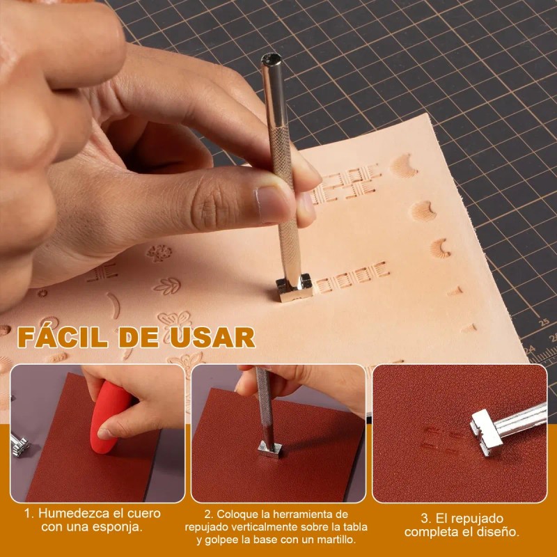 Juego De 20 Troqueles Para Grabado Artesanal En Cuero