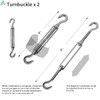 SunnyRoyal Shade Sail Hardware Kits for Rectangle Stainless Steel Accessary