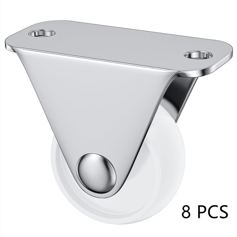 8 PCS White Casters for Furniture,30mm(1.25 inch) Small-size Castor Wheels