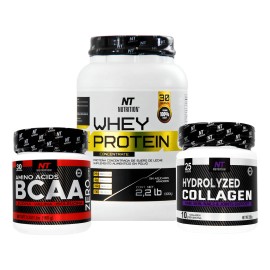 Pack Proteina Whey Aminoacidos Bcaa Colageno Nt Nutrition Proteina Chocolate Bcaa Uva Colageno Y Creatina Natural Y Colageno Natural                  