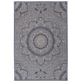 Rugshop Medallion Patio Rugs,Deck Rugs,Balcony Rugs Indoor/Outdoor Area Rug 5' x 7' Blue