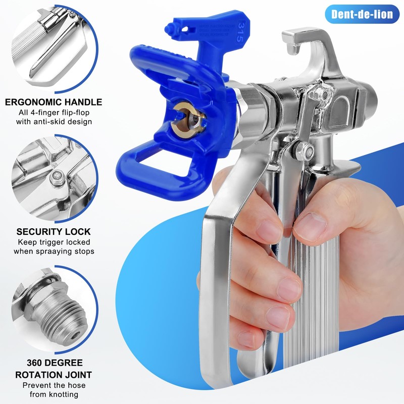 16 PCS Airless Paint Sprayer Gun Kit, 3600 PSI High