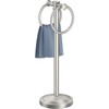 Hoimpro 17" Brushed Nickel Standing Towel Rack Bracket, Double Towel