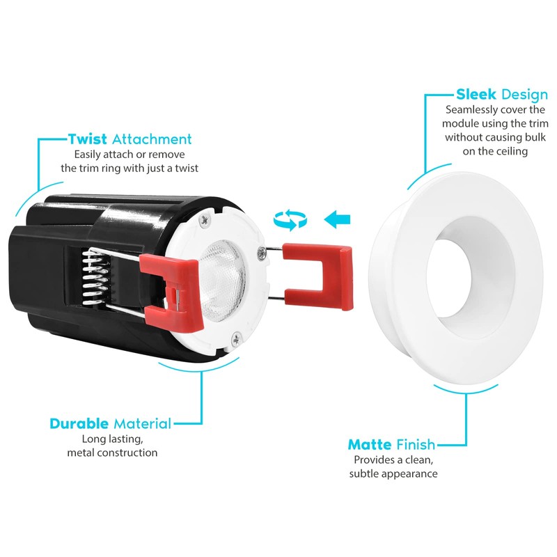 LUXRITE 1 Inch LED Recessed Lighting with Junction Box, 7W,