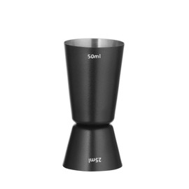 HENDI Cocktail Messbecher, BarUp, 2 verschiedene Messmengen, matte Ausführung, Cocktailmessbecher, Jigger, Barmaß, 25/50ml, ø45x(H)86mm, Edelstahl, schwarz