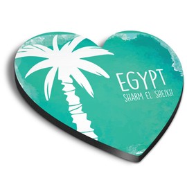 1x Heart MDF Magnet 6cm - Sharm El Sheikh Egypt Travel Holiday - Fridge Locker Office Whiteboard Toolbox #58143