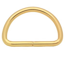 Wuuycoky 1.5" Inner Diameter Golden D Rings Buckles D-ring Non-welded For Webbing Strapping Pack of 10