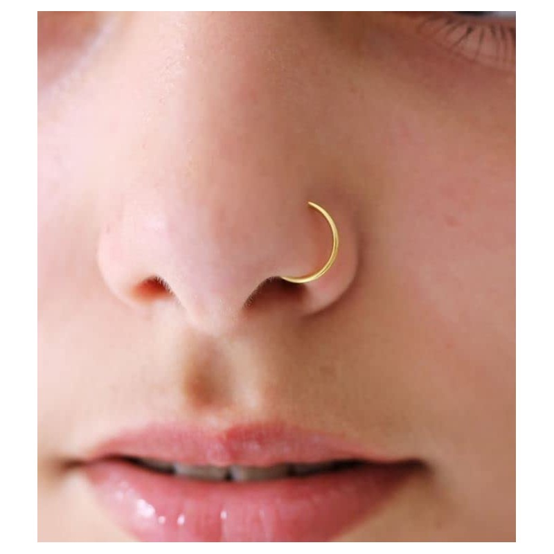 Extra Thin Small 0.5mm Nose Ring Diameter 6mm(gold nose ring)