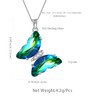 Aurora Tears Butterfly Heart Necklace Women 925 Sterling Silver Animal